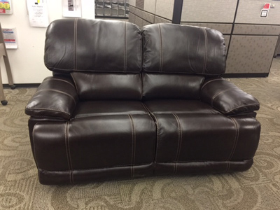POWER LEATHER<br>RECLINING LOVESEAT
